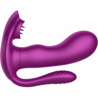 B - Series Cute Tongue triple Stimulator PURPLE