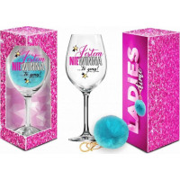 Bgtech LADIES TIME - kieliszek do wina Signoria 700ml + pompon - Jestem niewinna