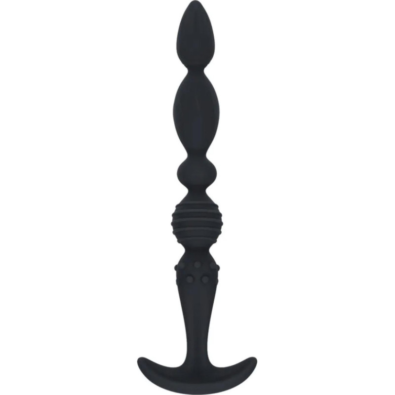 Levelz Multi Textured Silicone Flared Anal Probe - Black