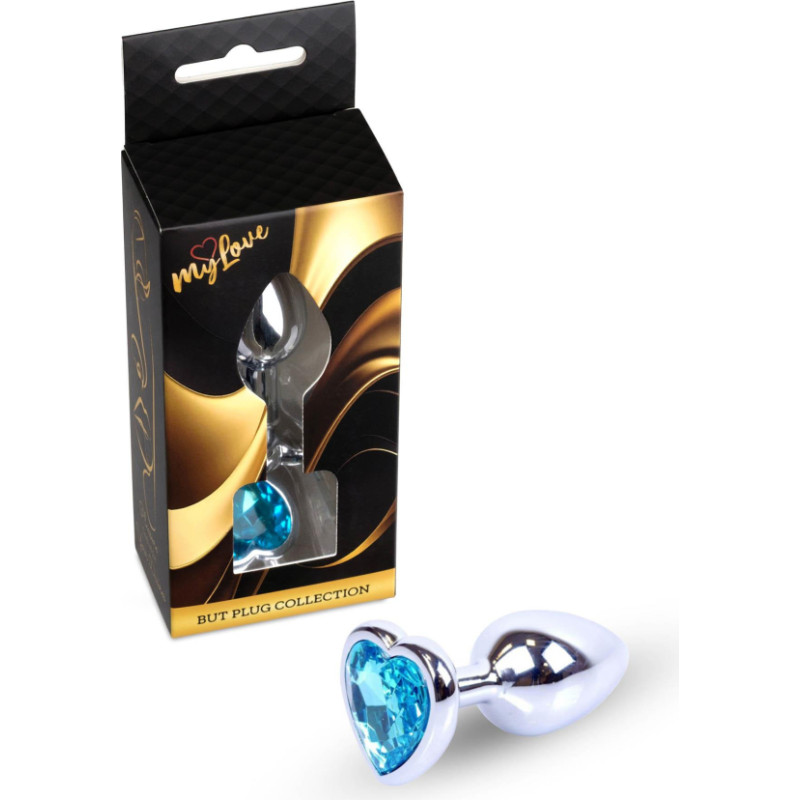 Mylove Toys - Jewellery Silver  Heart PLUG- Light Blue