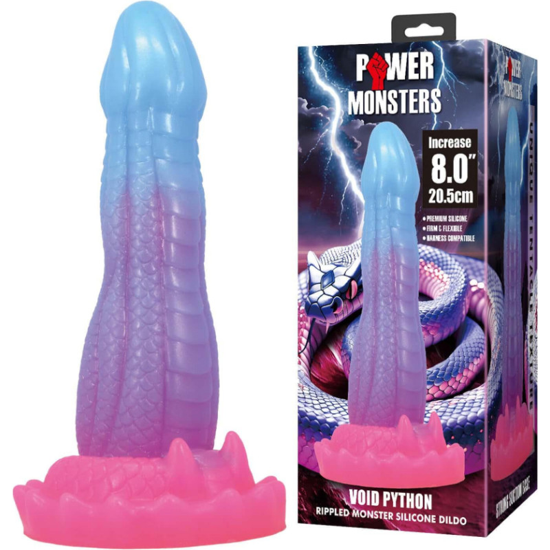 Power Monsters Void Python – 20.5 cm Rippled Monster Silicone Dildo