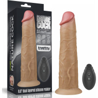 Lovetoy 8.0'' Dual Layered Platinum Silicone Rotator