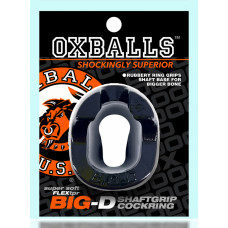 Oxballs Big-D - Lielāks Izliekts Dzimumlocekļa Gredzens ar Kāta Satvērējiem - Melns