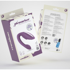 Crushious „Pleasuriser“ – įkraunamas vibratorius su vandens pagrindo lubrikantu – 50 ml – violetinė
