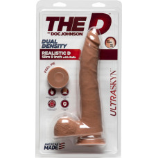 Doc Johnson D Slim - reālistisks ULTRASKYN dildo ar bumbiņām - 2 gabali