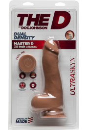 Doc Johnson Master D - reālistisks ULTRASKYN dildo ar bumbiņām - 7 / 19 cm