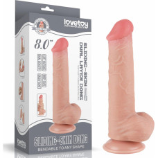 Lovetoy 8'' Sliding Skin Dual Layer Dong Flesh