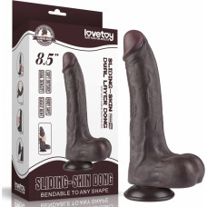 Lovetoy 8.5'' Sliding Skin Dual Layer Dong Black