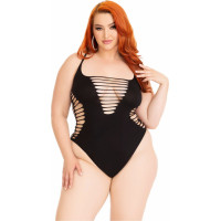 Leg Avenue Plus Shredded Racer Back Thong Bodysuit