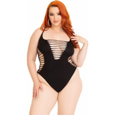 Leg Avenue Plus Shredded Racer Back Thong Bodysuit
