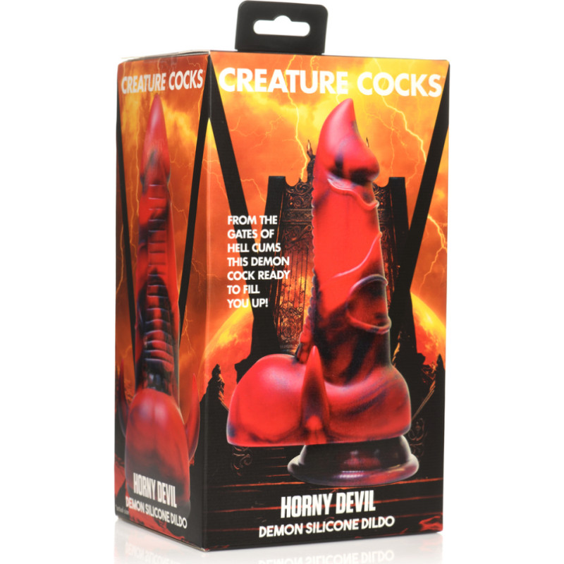 Xr Brands Horny Devil - Demon Silikona Dildo - Red