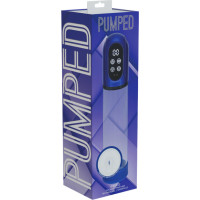 Pumped By Shots Engage - automātisks ūdensnecaurlaidīgs dzimumlocekļa pumpis un masturbators - metāliski zils