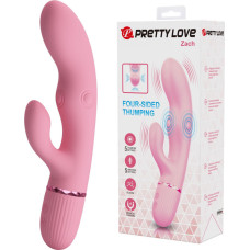Pretty Love Zach Four-Sided Thumping Rabbit Vibrator – Pink