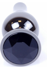 B - Series Heavyfun Plug-Jewellery Dark Silver BUTT PLUG- Black