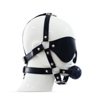 Toyz4Lovers Imbracatura per viso con Maschera per occhi e morso Total Head Harness Restraint black