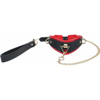 Ouch! Milan Collection - Collar with Leash - Black/Red