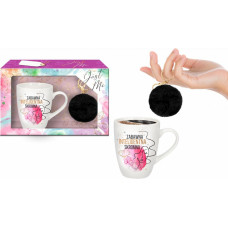Bgtech JUST ME - zestaw kubek baryłka 300 ml z napisem 
