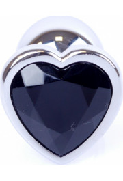 B - Series Heavyfun Plug-Jewellery Silver  Heart PLUG- Black