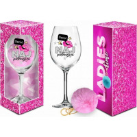 Bgtech LADIES TIME - kieliszek do wina Signoria 700ml + pompon  - Najpiękniejsza