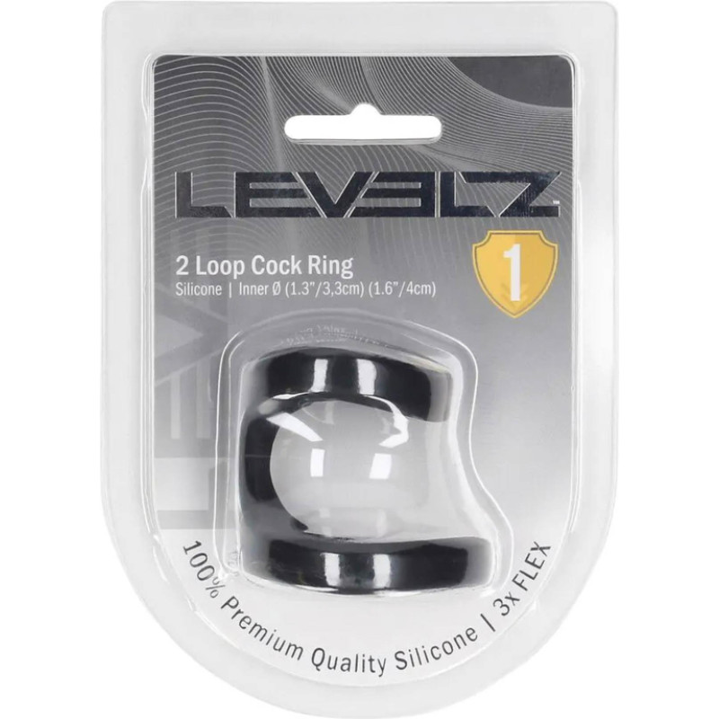 Levelz By Shots 2 Loop Silicone Cockring - Black