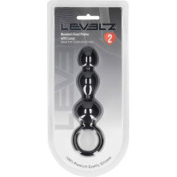 Levelz By Shots Beaded Silicone Anal Probe with Loop - Black