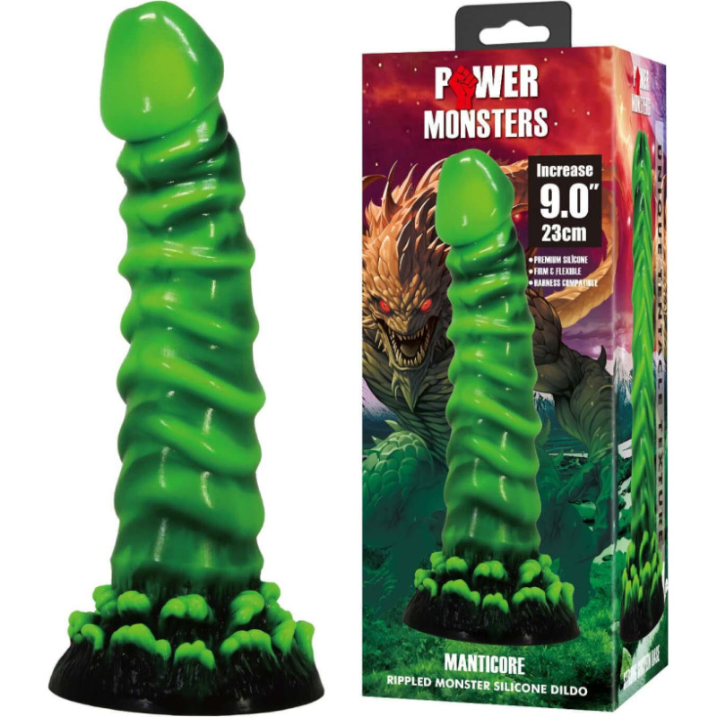 Power Monsters Manticore – 23 cm Rippled Monster Silicone Dildo