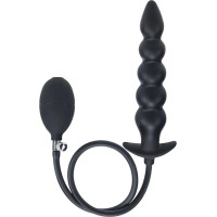 Levelz By Shots Beaded Inflatable Silicone Anal Plug - Black