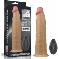 Lovetoy 9.0'' Dual Layered Platinum Silicone Rotator