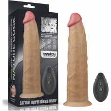 Lovetoy 9.0'' Dual Layered Platinum Silicone Rotator
