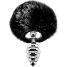 Alive Metal Anal Fluffy Twist Plug S black