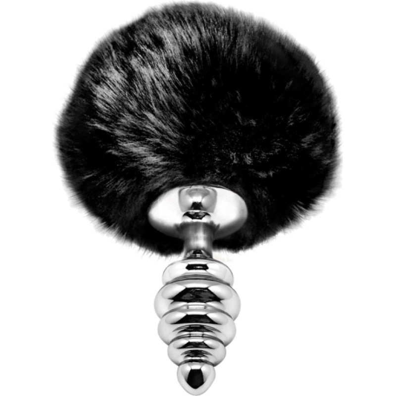 Alive Metal Anal Fluffy Twist Plug S black