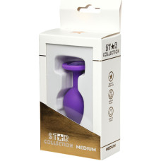 Star Collection - Purple Silicone Anal Plug M - Purple Stone