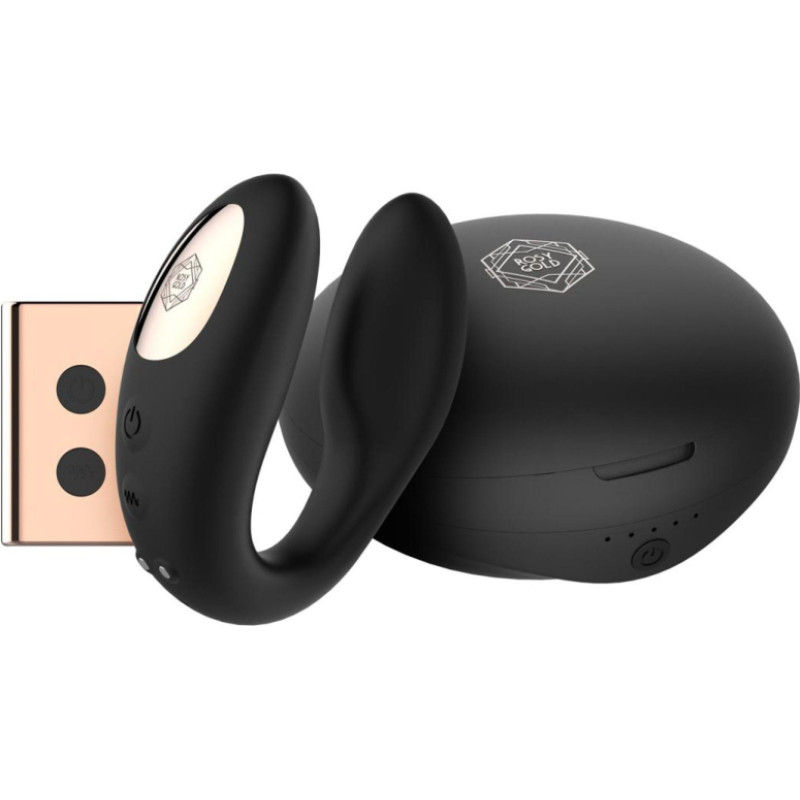 Rosy Gold – C-Shape Vibrator with Luxury Charging Case – Black