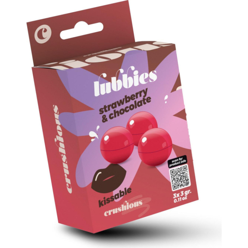 Crushious LUBBIES KISSABLE OIL BALLS STRAWBERRY & CHOCOLATE