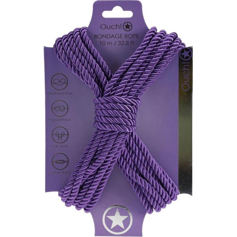 Ouch! Polyester Bondage Rope - 32.8 ft / 10 m - Purple