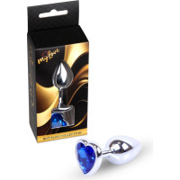 Mylove Toys - Jewellery Silver  Heart PLUG- Dark Blue