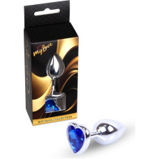 Mylove Toys - Jewellery Silver  Heart PLUG- Dark Blue