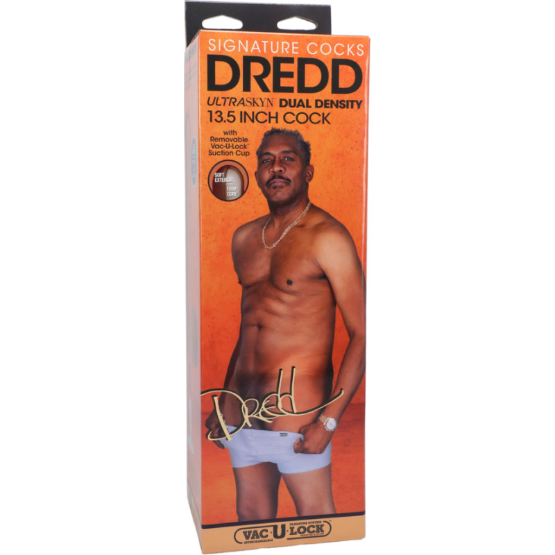 Doc Johnson Dredd - Realistic ULTRASKYN Dildo - 13.5 / 34 cm - Chocolate
