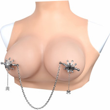 Kiotos Steel Spider Web & Chain Nipple Clamps