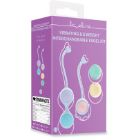 Loveline Vibrating and 5 Weight Interchangeable Kegel Kit with Remote Control - Purple