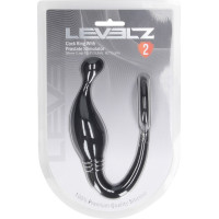 Levelz By Shots Silikona dzimumlocekļa gredzens ar prostatas stimulatoru - L - melns