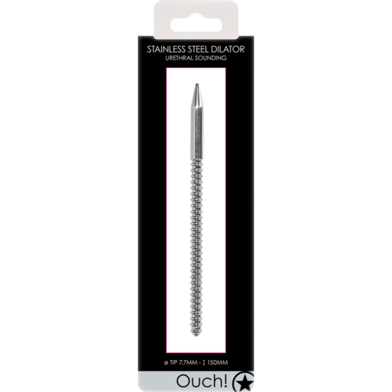 Ouch! By Shots Nerūsējošā tērauda rievotais dilatators - 0,3 / 8 mm