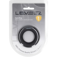 Levelz By Shots Liquid Silicone Cockring - M - Black