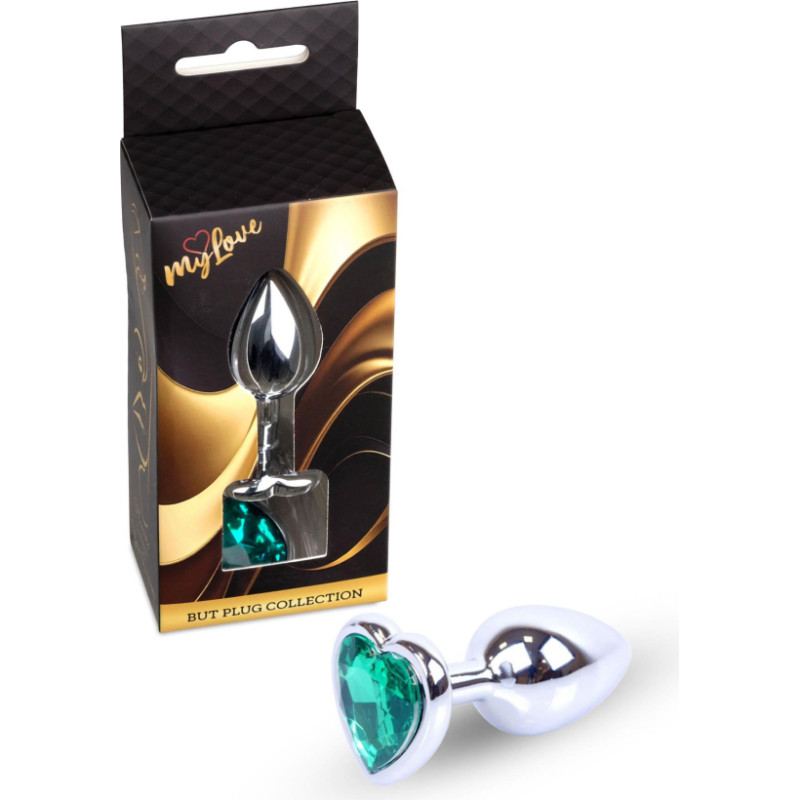 Mylove Toys - Jewellery Silver  Heart PLUG- Green