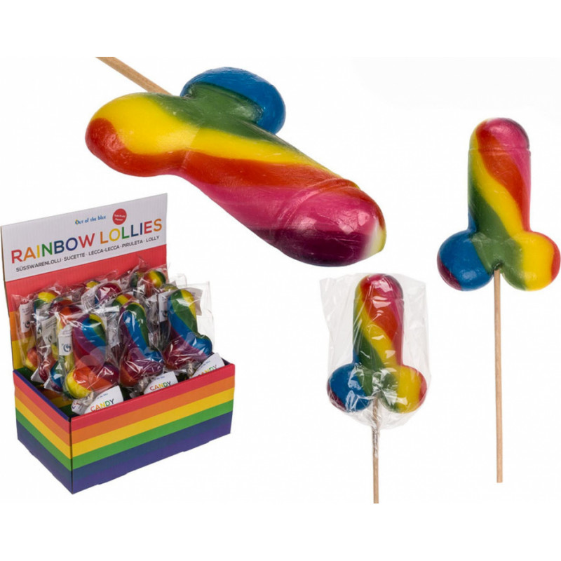 Grajmy Razem Lizak tęczowy penis/Rainbow Lollies 85g