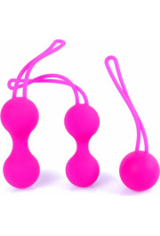 B - Series Heavyfun Kulki-Silicone Kegal Balls Set - Pink