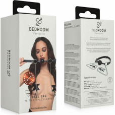 Bedroom Fantasies - Ball Gag with Nipple Clamps Black