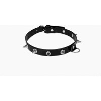 Whips Collections Wiązania-WHIPS lakier, obroża damska z kolcami, czarna