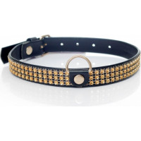 Fetish B - Series Collar with crystals 2 cm gold