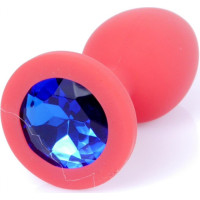 B - Series Heavyfun Plug-Jewellery Red Silicon PLUG Small- Blue Diamond